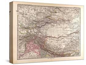 Map on India, Mongolia and China, 1876-null-Stretched Canvas