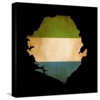 Map Outline Of Sierra Leone With Flag Grunge Paper Effect-Veneratio-Stretched Canvas