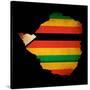 Map Outline Of Zimbabwe With Flag Grunge Paper Effect-Veneratio-Stretched Canvas