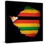 Map Outline Of Zimbabwe With Flag Grunge Paper Effect-Veneratio-Stretched Canvas