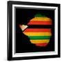 Map Outline Of Zimbabwe With Flag Grunge Paper Effect-Veneratio-Framed Art Print