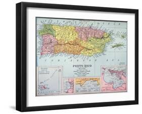 Map: Puerto Rico, 1900-null-Framed Giclee Print