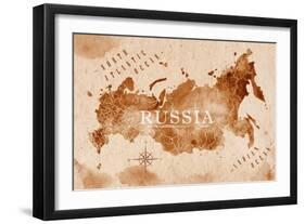 Map Russia Retro-anna42f-Framed Art Print