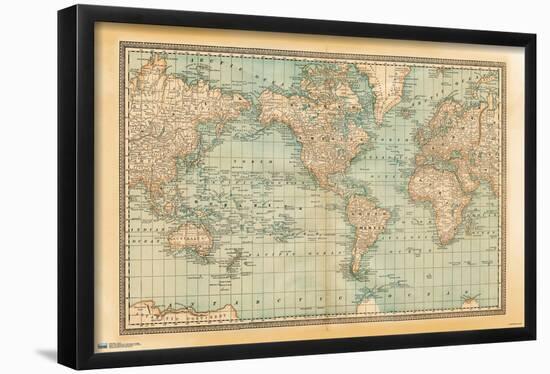 Map - Rustic-Trends International-Framed Poster