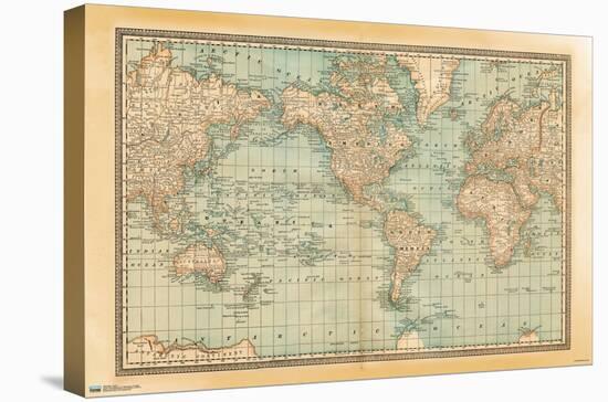 Map - Rustic-Trends International-Stretched Canvas