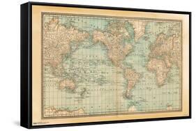 Map - Rustic-Trends International-Framed Stretched Canvas