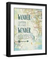 Map Sentiments V-Katie Pertiet-Framed Art Print