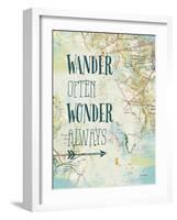 Map Sentiments V-Katie Pertiet-Framed Art Print