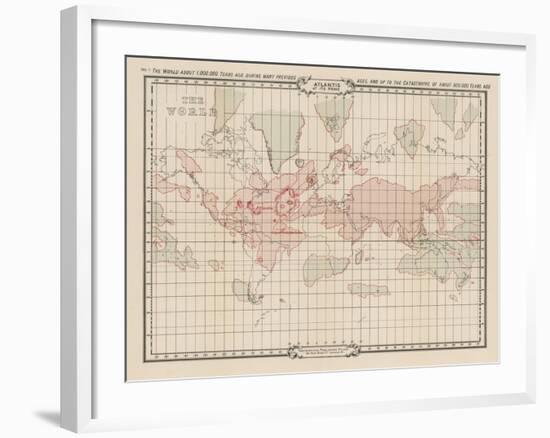 Map Showing Atlantis During the Period of Its Greatest Prosperity-W. Scott-elliot-Framed Art Print