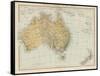 Map Showing Australia Tasmania New Zealand and Neighbouring Islands-null-Framed Stretched Canvas