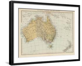 Map Showing Australia Tasmania New Zealand and Neighbouring Islands-null-Framed Photographic Print