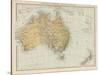Map Showing Australia Tasmania New Zealand and Neighbouring Islands-null-Stretched Canvas