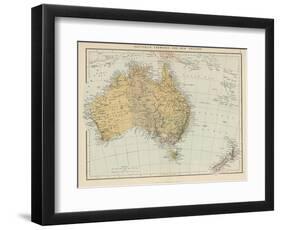 Map Showing Australia Tasmania New Zealand and Neighbouring Islands-null-Framed Photographic Print