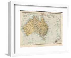 Map Showing Australia Tasmania New Zealand and Neighbouring Islands-null-Framed Photographic Print