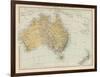 Map Showing Australia Tasmania New Zealand and Neighbouring Islands-null-Framed Premium Photographic Print