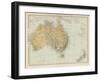 Map Showing Australia Tasmania New Zealand and Neighbouring Islands-null-Framed Photographic Print