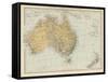 Map Showing Australia Tasmania New Zealand and Neighbouring Islands-null-Framed Stretched Canvas