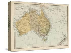 Map Showing Australia Tasmania New Zealand and Neighbouring Islands-null-Stretched Canvas