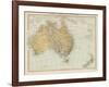 Map Showing Australia Tasmania New Zealand and Neighbouring Islands-null-Framed Photographic Print