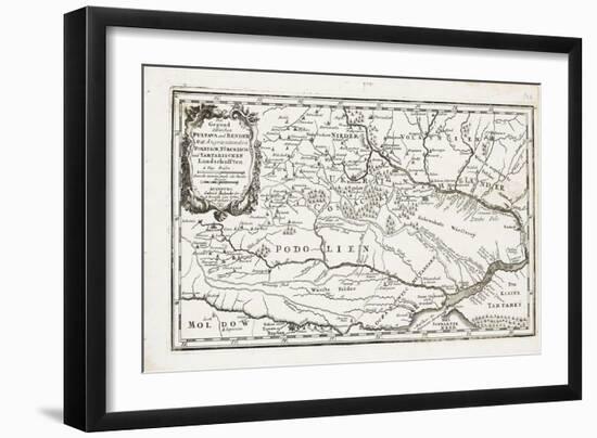 Map Showing Both Poltava and Bender-Gabriel Bodenehr the Elder-Framed Giclee Print