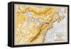 Map Showing British Colonies and Northern New France during the French and Indian War, c.1750-null-Framed Stretched Canvas