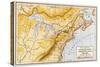 Map Showing British Colonies and Northern New France during the French and Indian War, c.1750-null-Stretched Canvas