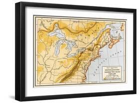 Map Showing British Colonies and Northern New France during the French and Indian War, c.1750-null-Framed Giclee Print