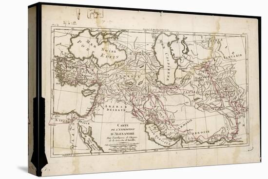 Map Showing His Expedition into Asia-null-Stretched Canvas