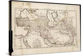 Map Showing His Expedition into Asia-null-Stretched Canvas