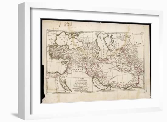 Map Showing His Expedition into Asia-null-Framed Art Print