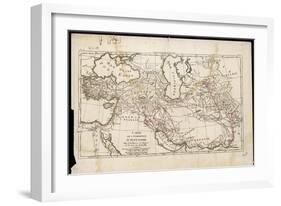 Map Showing His Expedition into Asia-null-Framed Art Print