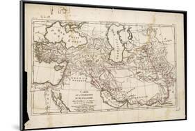 Map Showing His Expedition into Asia-null-Mounted Art Print