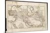 Map Showing His Expedition into Asia-null-Mounted Art Print