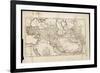 Map Showing His Expedition into Asia-null-Framed Premium Giclee Print