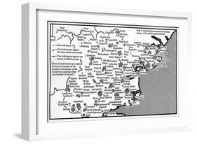 Map Showing Locations of Prosecutions for Witchcraft at Assizes in Essex 1560-1680-English School-Framed Giclee Print