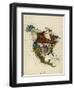 Map Showing North America As a Collection Of Fairy Tale Characters.-Lilian Lancaster-Framed Giclee Print