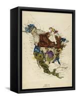 Map Showing North America As a Collection Of Fairy Tale Characters.-Lilian Lancaster-Framed Stretched Canvas