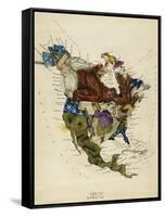 Map Showing North America As a Collection Of Fairy Tale Characters.-Lilian Lancaster-Framed Stretched Canvas