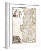 Map Showing Portugal, C.1680-Frederik de Wit-Framed Giclee Print