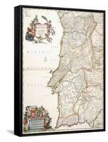 Map Showing Portugal, C.1680-Frederik de Wit-Framed Stretched Canvas