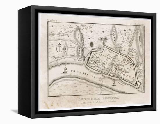 Map Showing Roman London (Londinium) with Its Grid of Straight Roads-null-Framed Stretched Canvas
