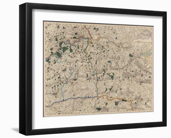 Map Showing Surrey and Kent-null-Framed Giclee Print