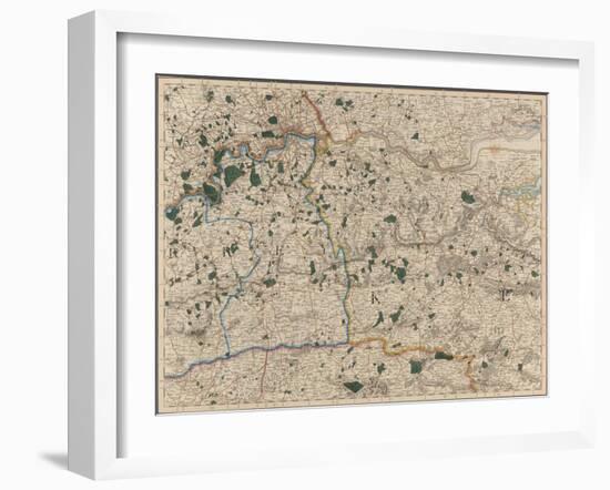 Map Showing Surrey and Kent-null-Framed Giclee Print