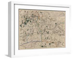 Map Showing Surrey and Kent-null-Framed Giclee Print