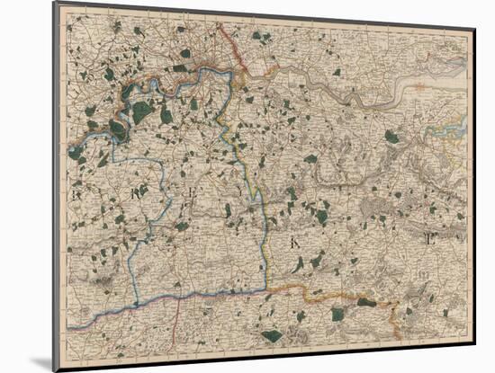 Map Showing Surrey and Kent-null-Mounted Giclee Print