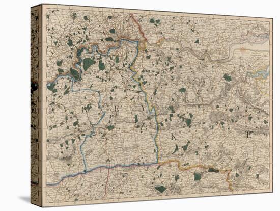 Map Showing Surrey and Kent-null-Stretched Canvas