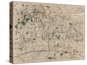 Map Showing Surrey and Kent-null-Stretched Canvas