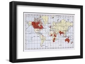 Map Showing the British Empire Coloured in Red-null-Framed Photographic Print