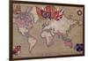 Map Showing the British Empire with Flags and Coats of Arms-null-Framed Giclee Print