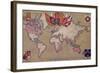 Map Showing the British Empire with Flags and Coats of Arms-null-Framed Giclee Print